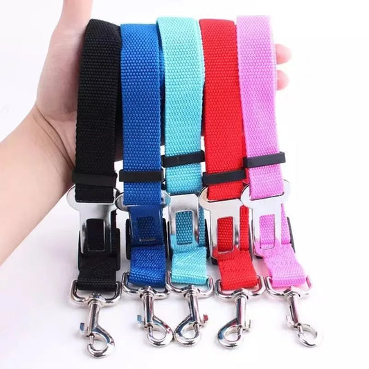 Pet Safety Seat Belt for Dogs and Cats - Adjustable Vehicle Harness with Clip and Traction Lead GXQ05