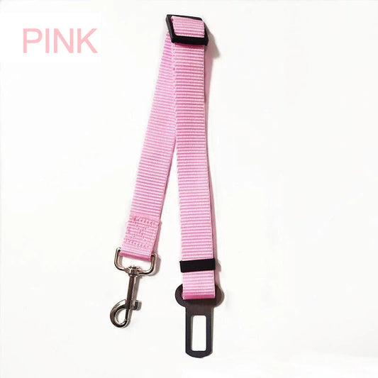 Pet Safety Seat Belt for Dogs and Cats - Adjustable Vehicle Harness with Clip and Traction Lead GXQ05